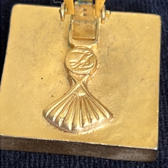 Vintage 80’s Karl Lagerfeld square gold and black clip earrings